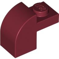 Lego kostka (kostička) 2x1x1 1/3 zakulacená nahoře, tmavě červená (6411330, 4162206, 4249938, 4539082)